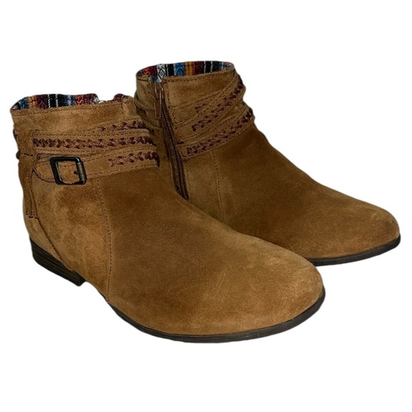 Minnetonka Women's 563 Dixon boot suede leather Arizona pattern trim Sz 7.5 Brwn - Picture 3 of 11